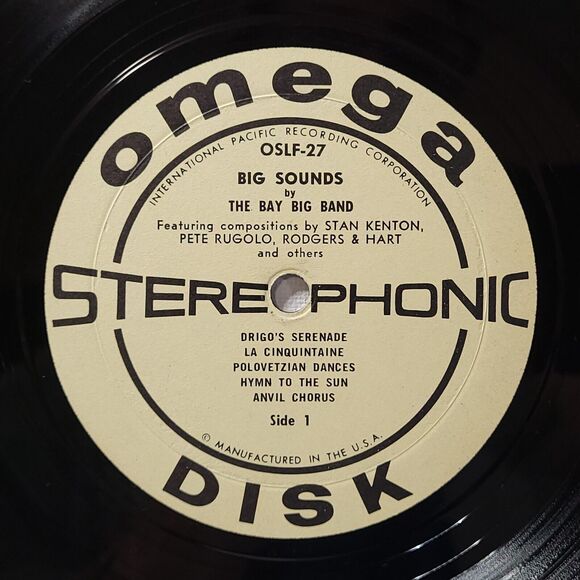 Francis Bay Big Band LP Big Sounds: Salute To Stan Kenton on Omega EX/VG+ Jazz - Picture 3 of 4